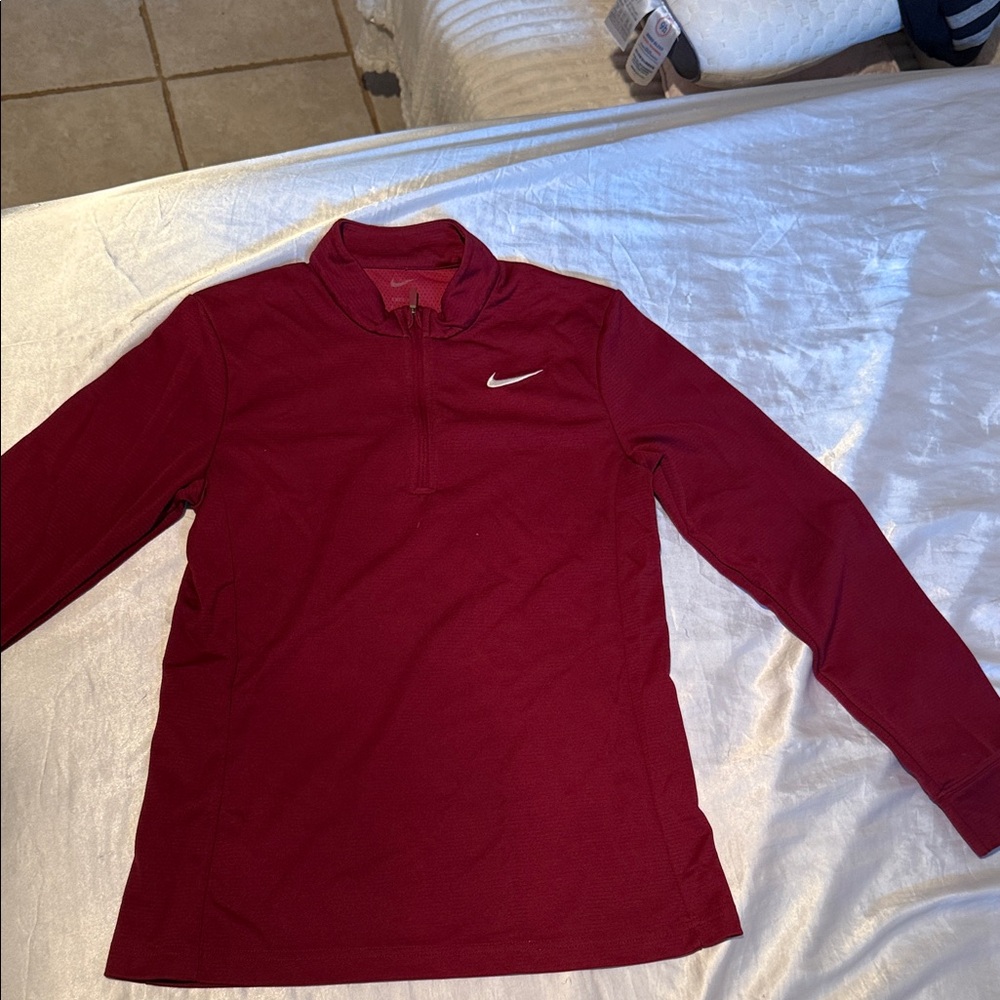 Nike Burgundy Quarter-Zip Pullover